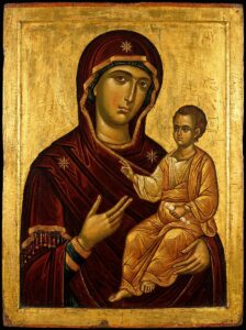 Подайте прошение в церковь на молебен Богородице перед иконой Тихвинская